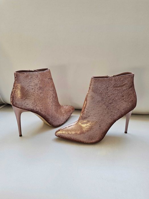 New Look botki cekiny rosegold roz 41