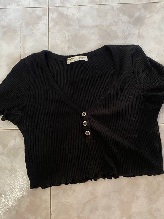 TOP preto curto feminino