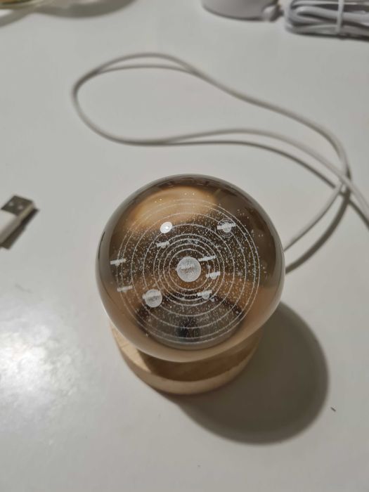 Szklana kula podświetlana, układ planetarny.