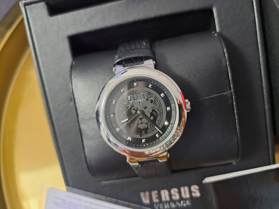 Nowy Zegarek versace versus damski srebrny czarny pasek mały oryginaln
