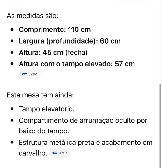 Mesa de sala semi-nova