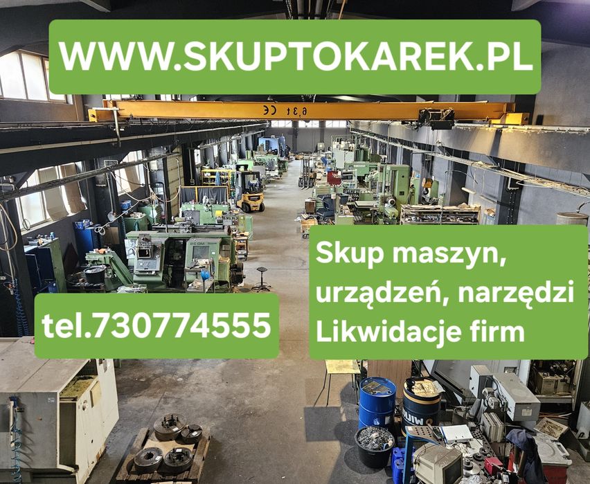 Skup Maszyn Przemysłowych, Skup Obrabiarek Tokarka Frezarka CNC