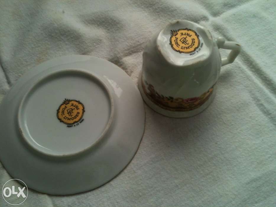 Antiguidade - Porcelana - chavena de café - Limoges