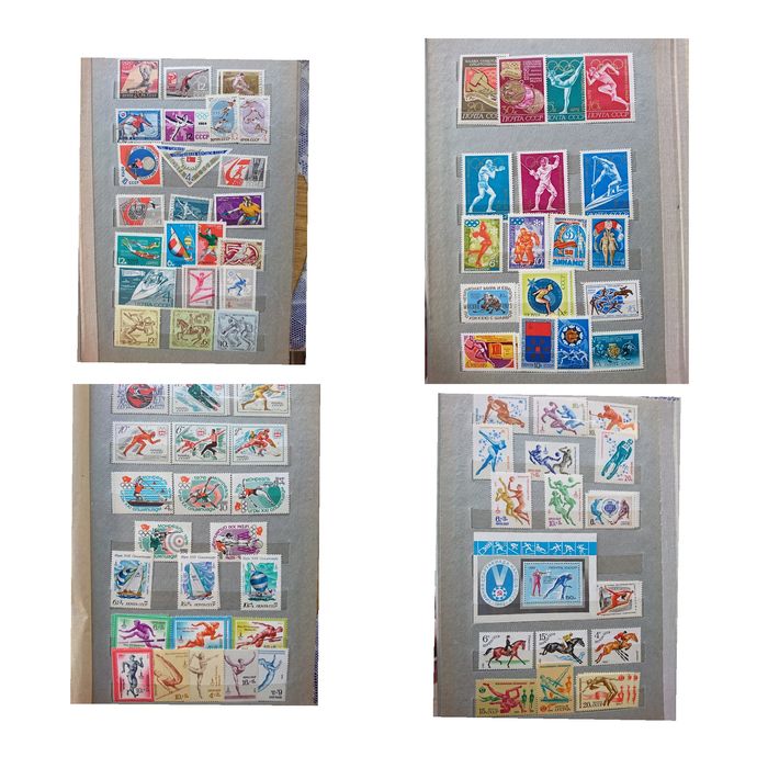 Альбом марок на тему олимпийские игры, космос, города, выставки.