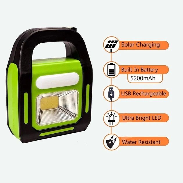 Ручний світлодіодний акумуляторний ліхтар Hurry bolt HB 9707 LED із сонячною батареєю