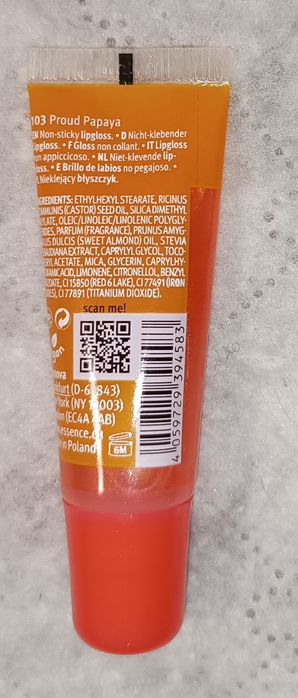 Nieklejący błyszczyk do ust Essence papaya