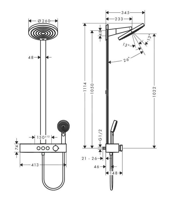 Hansgrohe Pulsify S zestaw prysznicowy z termostatem BIAŁY