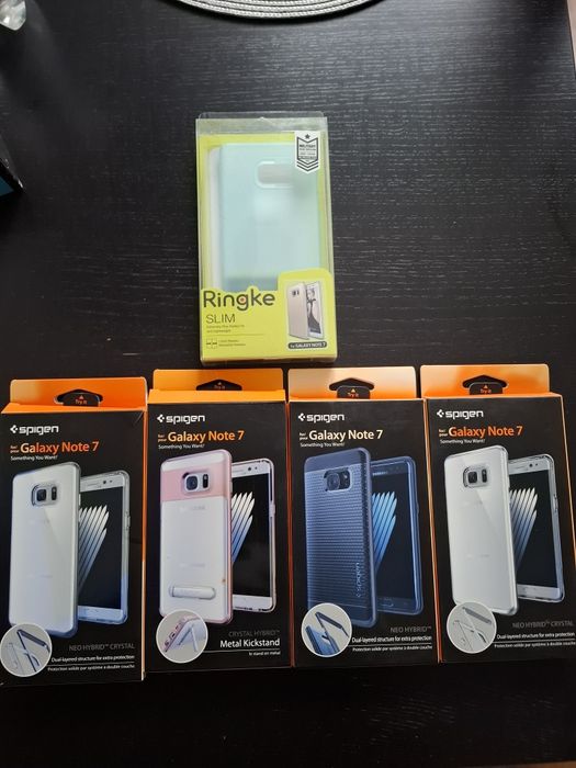 Galaxy note 7 używane etui Spigen Ringke 4 sztuki