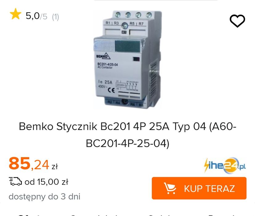 Bemko stycznik BC201-4/25-04