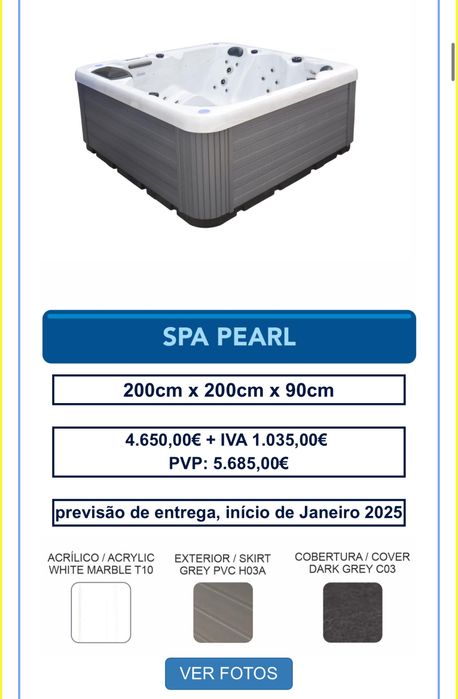 Spa Jacuzzi 2x2  valor 5.685,00€  Mergulho Salgado .pt