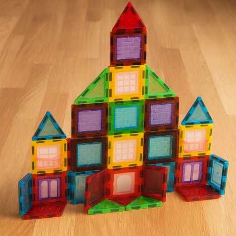 Duże Klocki Magnetyczne 3D 45 elementów Konstrukcyjne Magnetic Panele