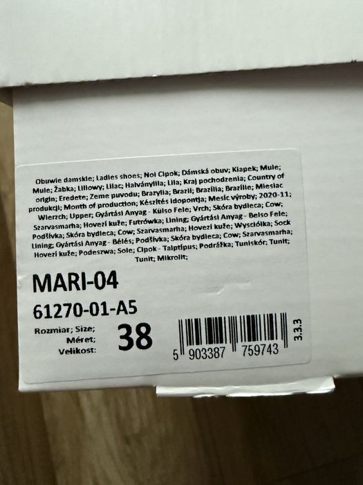 Kazar Studio klapki skórzane w kolorze liliowym
