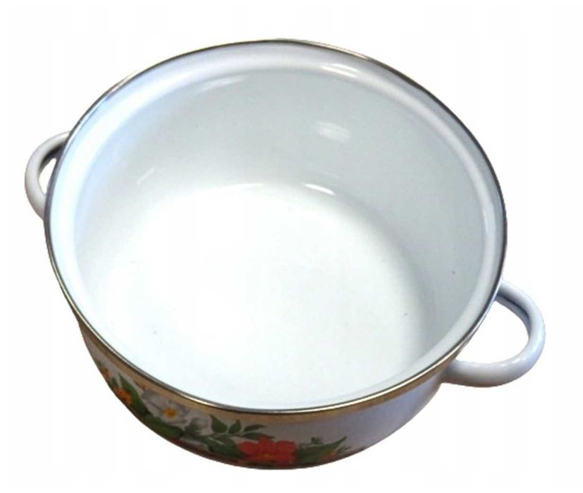 GARNKI EMALIOWANE zestaw 3 sztuki garnek emaliowany śr 12 14 16cm