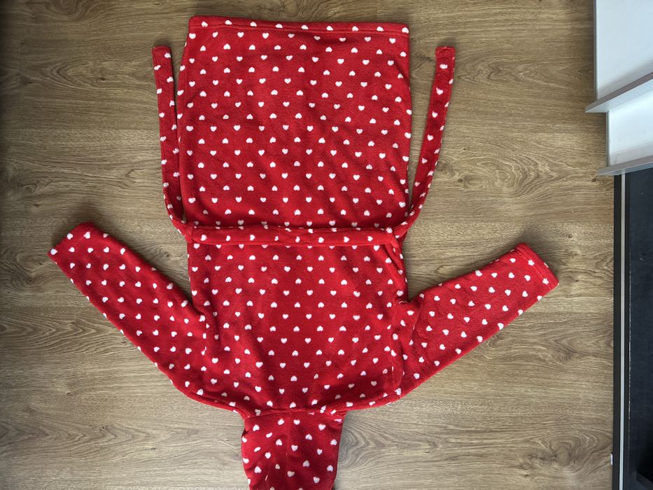 Szlafrok Czerwony w białe Serduszka NEXT 140
