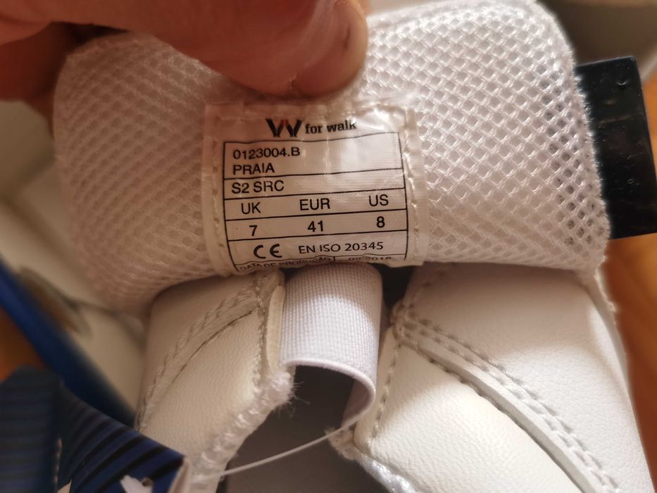 Sapatos trabalho - proteção S2 - Brancos - tamanho 41 - NOVOS