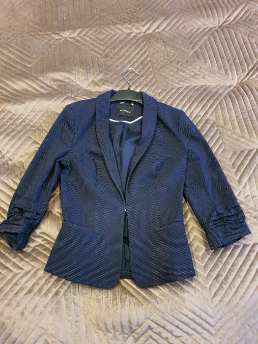 Żakiet Orsay 3/4 granatowy w kropeczki, rozm. XS 34, stan dobry