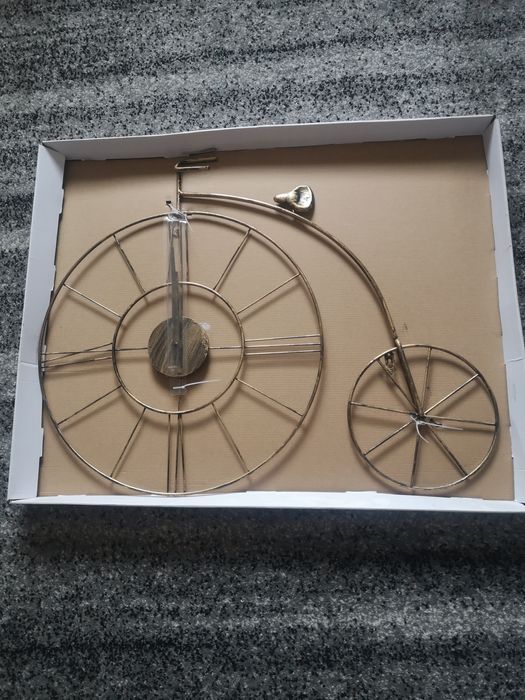 Zegar ścienny duży metalowy Rower Retro