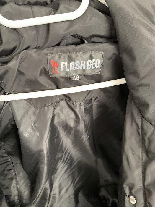 Пуховик Flash Geo с мехом стриженый кролик