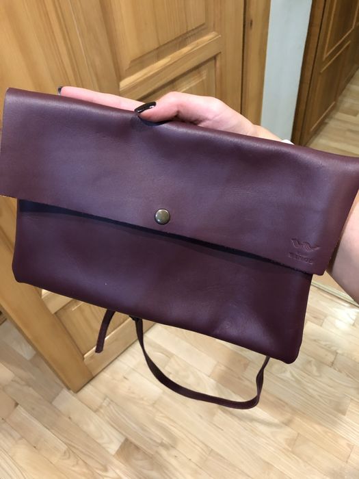 Сумка кожаная украинского бренда Wings бордовая марсала тренд