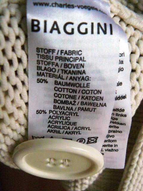 BIAGGINI sweter bolerko rozpinany 44 46 48 kremowy 2XL do sukienki