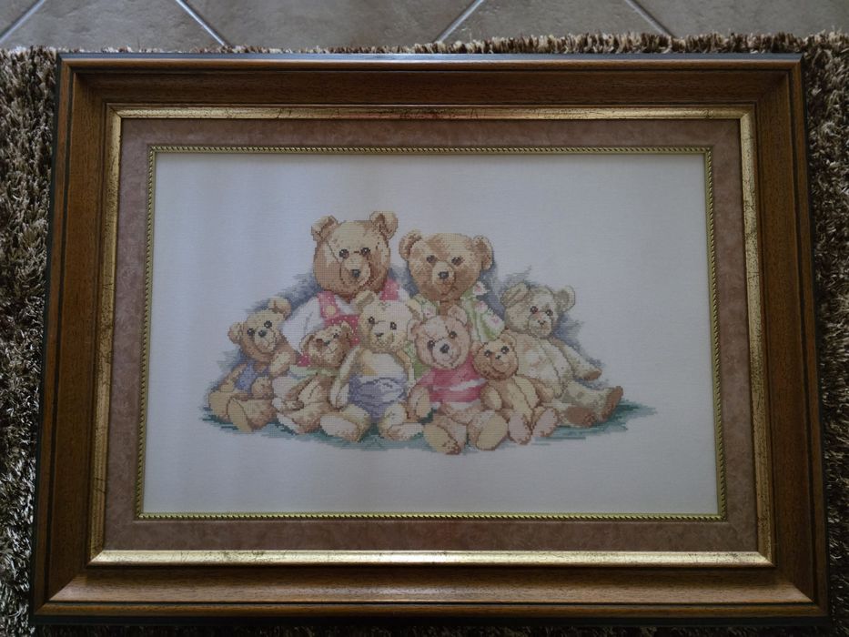 Quadro Decorativo “Família de Ursinhos” – 57 × 76 cm