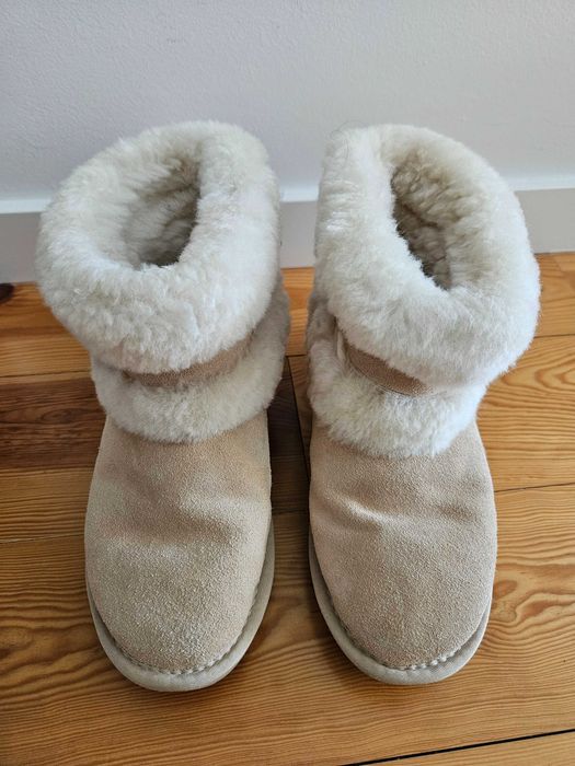 Botas de couro + lã