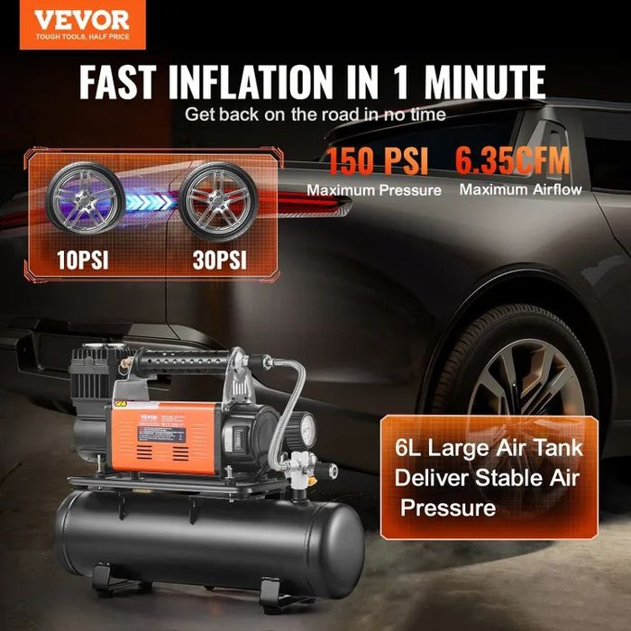 Compressor Vevor 12V 6L Novo