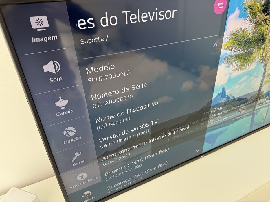 Tv LG 55 50UN70006LA quase sem uso
