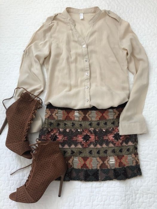 Vero moda koszula beżowa S na guziczki jak nowa safari