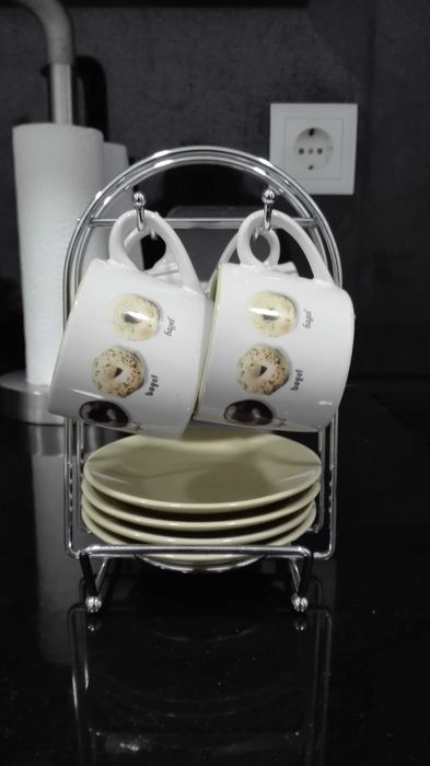 Chávenas de café + suporte