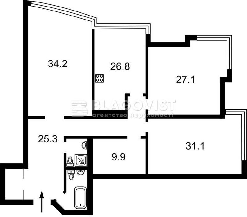 3-комнатная квартира по адресу бульвар Дружбы Народов (площадь 165000 м²) - Atlanta.ua - фото 6