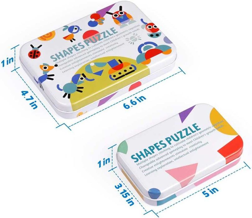 Монтессорі танграм дерев'яна мозаїка Звірята Shapes Puzzle головоломка