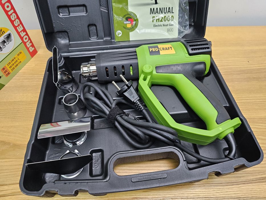 Фен с Дисплеем Строительный ProCraft  PH2000 Регулировка темп. Кейс