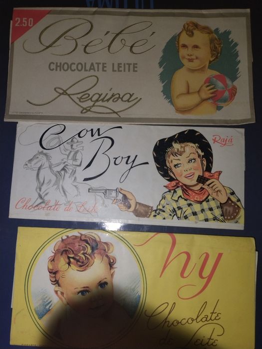 Chocolate – Rajá e Regina (Anos 50/6Lote de 3 Rótulos / Invólucros Antigos de Chocolate –so vendo lote