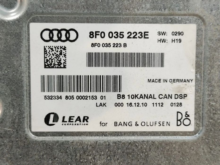 Amplificador de Som Audi A5 8T 8T0035223A Original