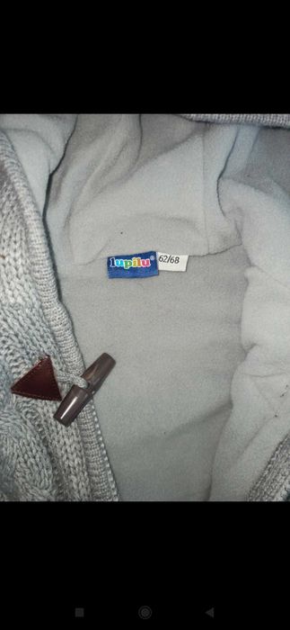 Bluza ciepła jesienna chłopięca sweter z kapturem Lupilu niemowlęca