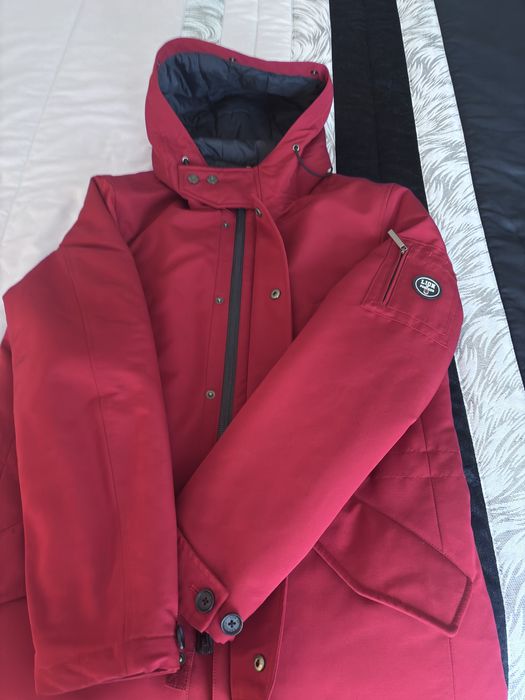 Lion of Porches Casaco Parka Vermelho Novo – Original Inverno Homem