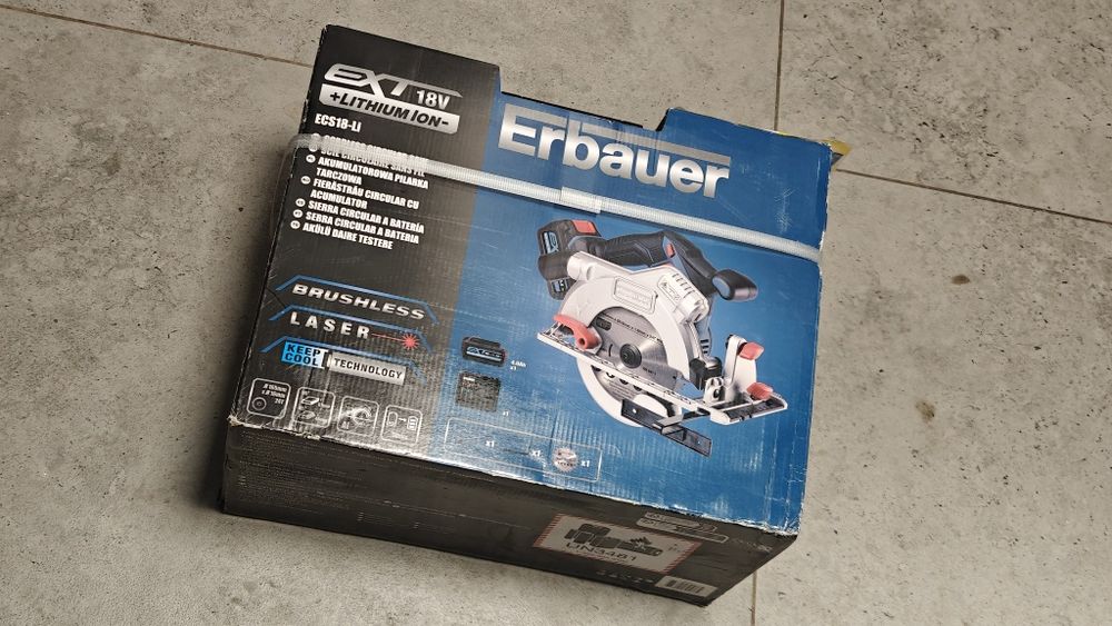 Pilarka tarczowa Erbauer ECS18-Li 18V Brushless | NOWA | Zestaw 4Ah |