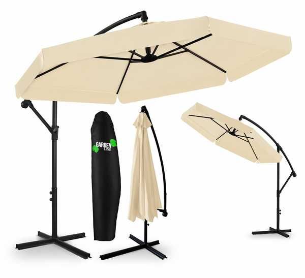 Parasol ogrodowy 3m beżowy „BANANA” z pokrowcem