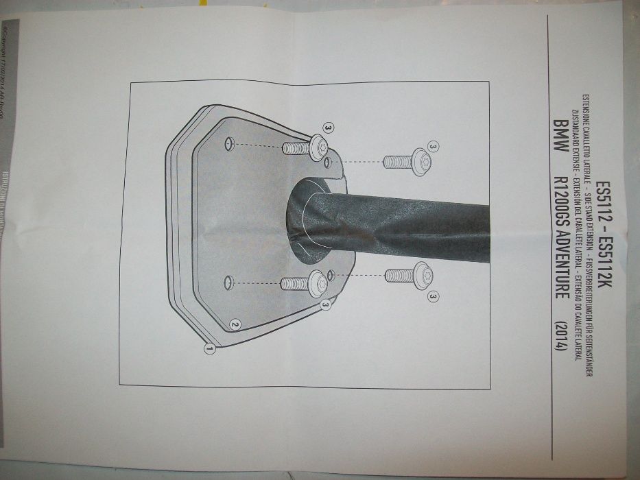 ES5112 R1200GS Adv.(14>18) i R1250 GS Adv. (19>22) BMW poszerzenie