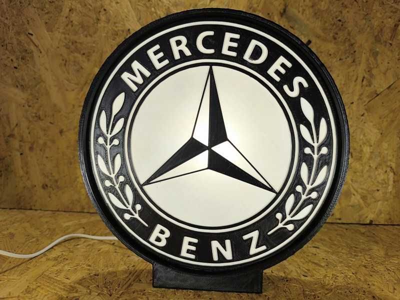 Lightbox luminaria decorativa Mercedes-Benz 2 cores