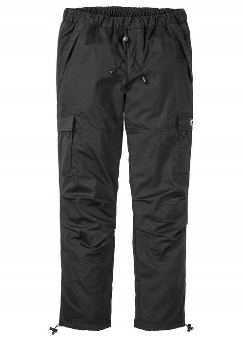 B.P.C męskie spodnie czarne ocieplane z gumką w talii ^60