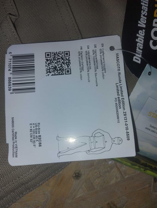 spodnie monterskie mascott