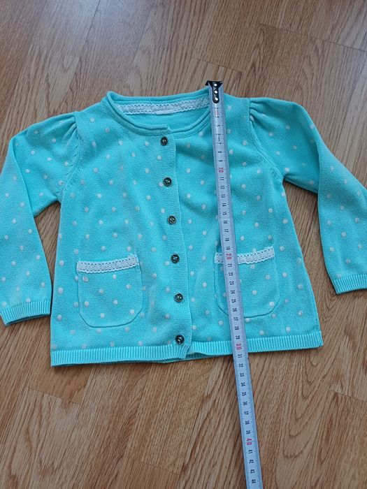 Ogrodniczki H&M jeansowe 86 + sweterek rozpinany