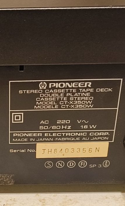 Odtwarzacz kaset Deck Pioneer CT-X350W