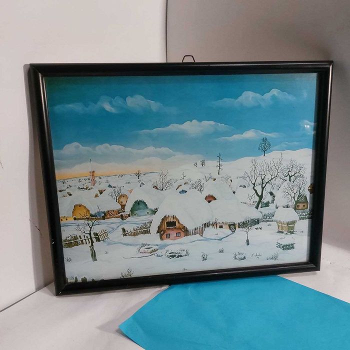 Картина, Зимний пейзаж, Европа, живопись, живопис