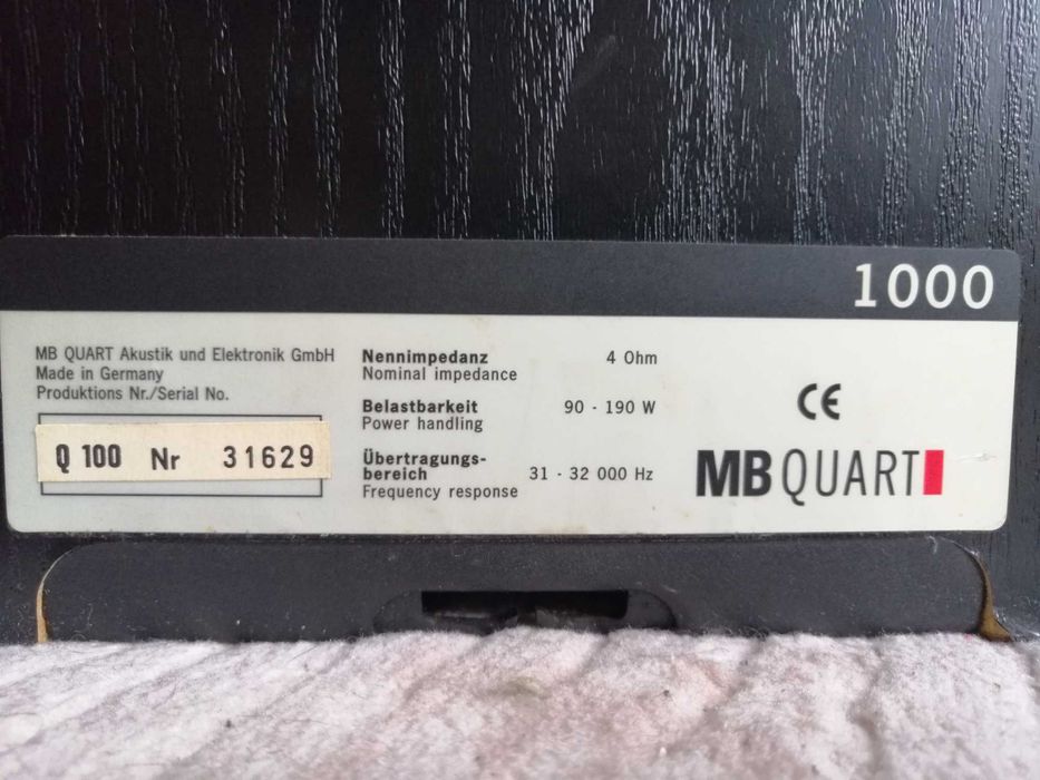 Kolumny MB QUART 1000, moc 190Wat, 4 ohm, maskownice
