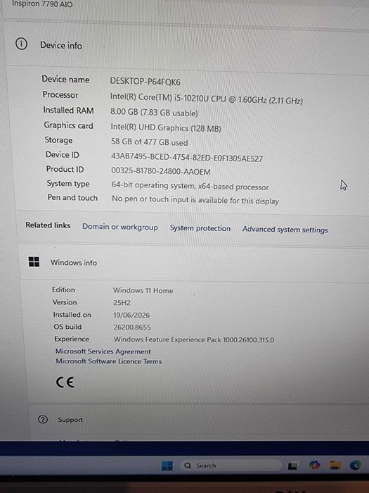 Computer DELL Core i5 27.5" + EPSON ET-2851 Printer