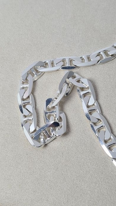 Srebrny męski łańcuszek splot Gucci p. 925