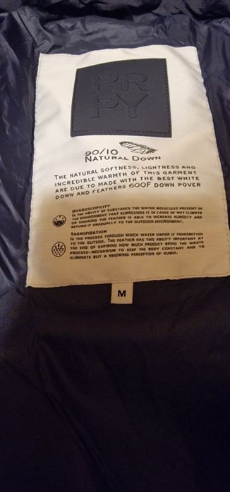 Пуховик мужской PRPY, синий, фирменный, новый. M, Пух 90%